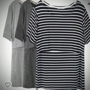 Bundle of 6 Women's Maternity Nursing Tops Short Sleeve breastfeeding